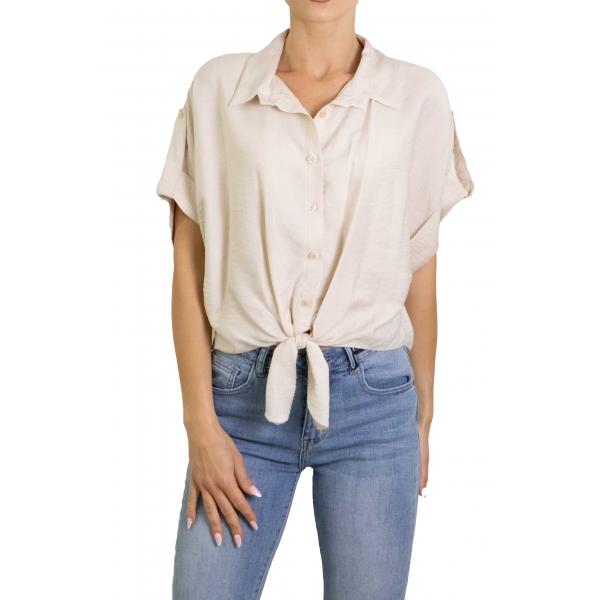 Camicia tinta unita manica corta